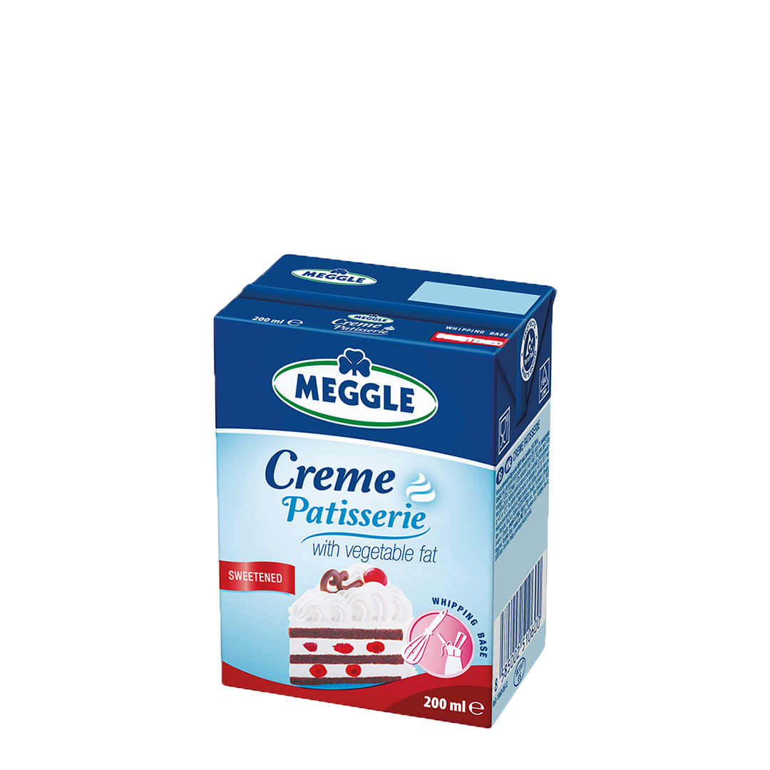 Creme Patisserie Confectionery whipped cream, sweetened, UHT, with 25% fat, 200 ml