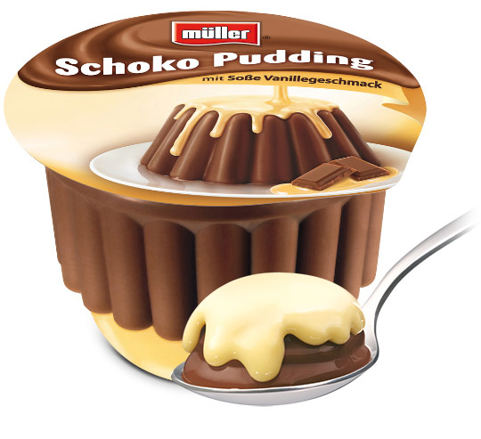 Chocolate pudding with vanilla flavor sauce 100 g