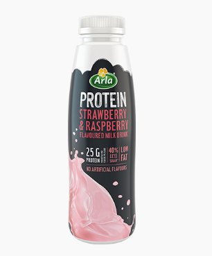 پروتئین نوشیدنی توت فرنگی-تمشک طعم 500 گرم / 482 میلی لیتر