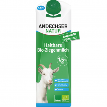 Long-life organic goat milk low in fat 1.5% 1L