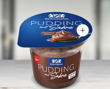 Pudding with double choc cream