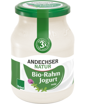 Mild organic cream yoghurt* with 10% fat 500g jar