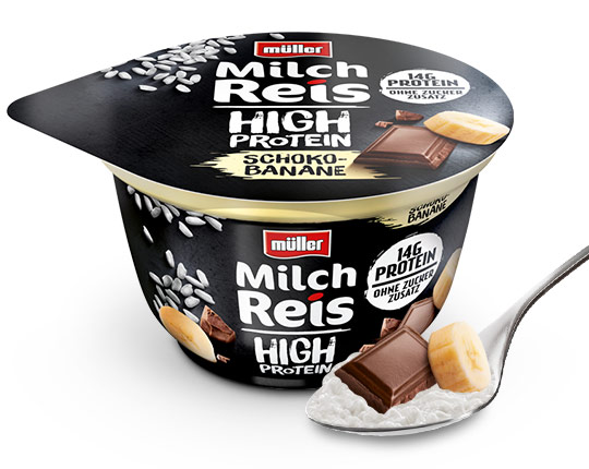 Rice pudding high protein chocolate banana 100 g