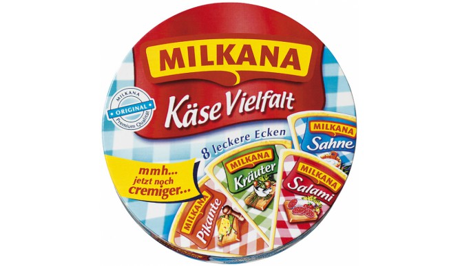 Milkana cheese variety in the round box