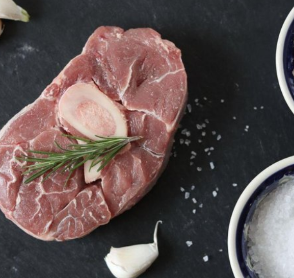 Leg slice from organic young cattle