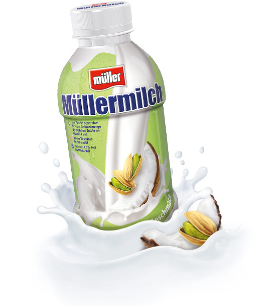 Müller milk original in the bottle Pistachio Coconut Flavor 100 g