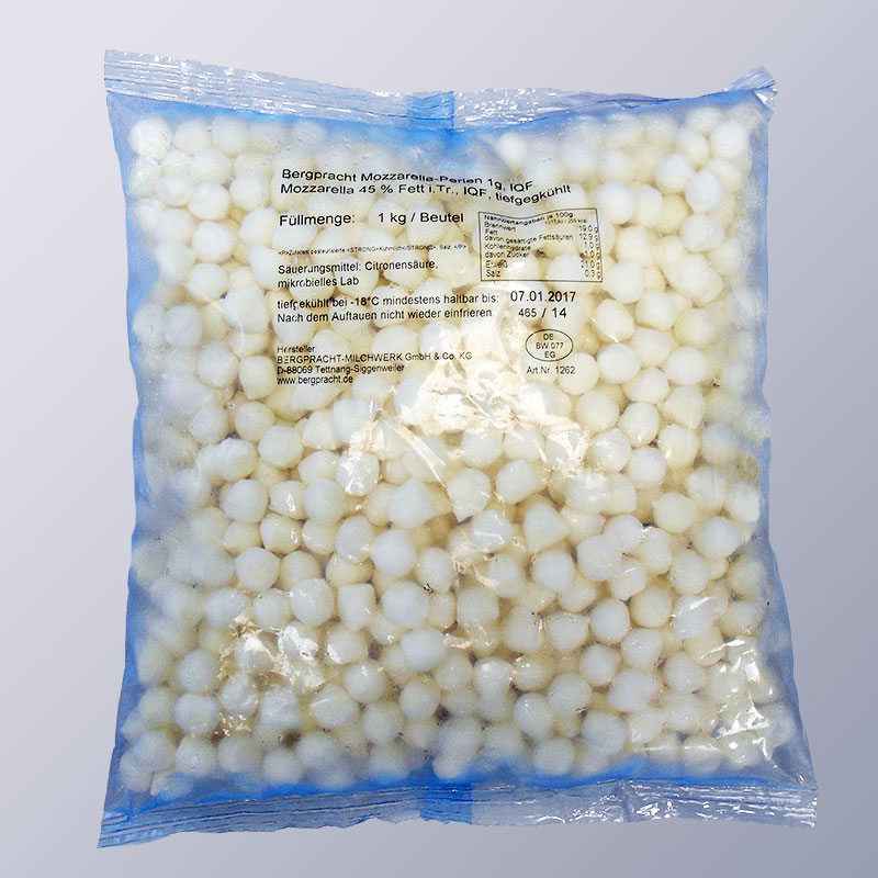 TK/ IQF mozzarella pearls 1g / 1kg unit
