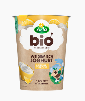 ARLA ORGANIC NATURAL YOGHURT & A TOUCH OF LEMON 425G